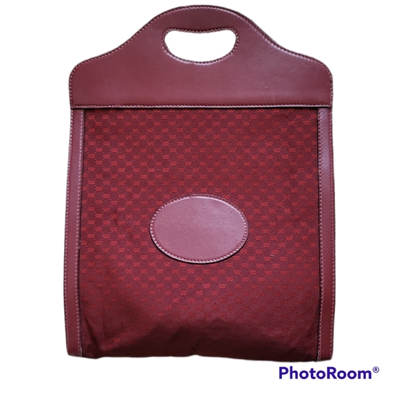 Pre-owned Vintage Gucci Bordeaux Red Shopper Tote Bag - Picture 3 of 15